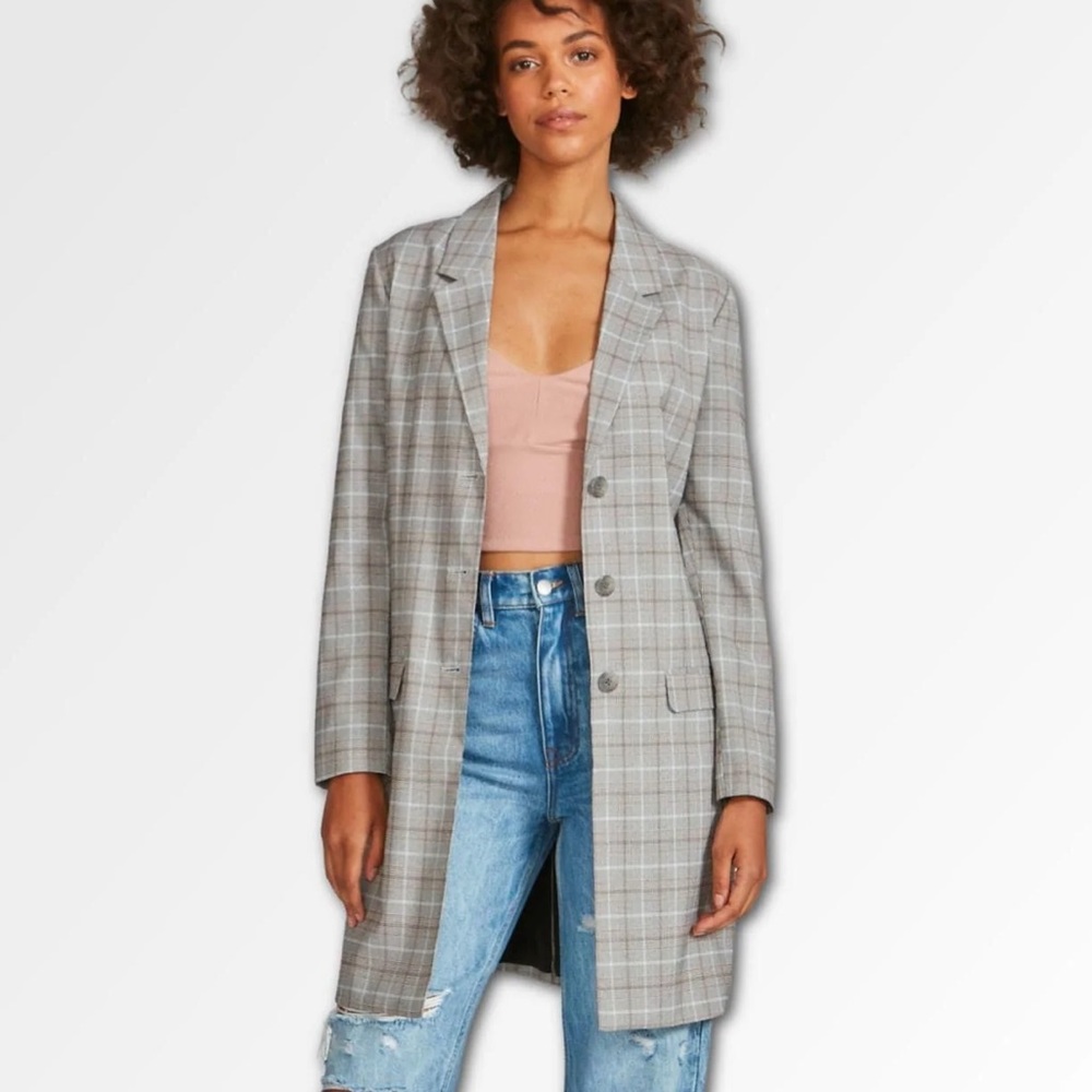 BB Dakota Clock Out Plaid Blazer